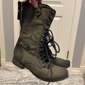 Steve Madden distressed leather combat boots